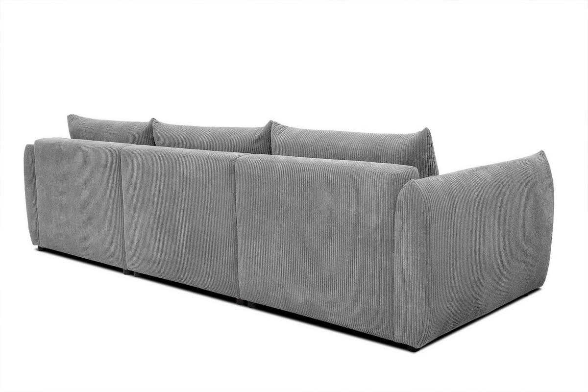 ECKSOFA TAUER 5-Sitzer, hellgrau - Hellgrau/Schwarz, Holzwerkstoff/Kunststoff (294/173cm) - Wozimo
