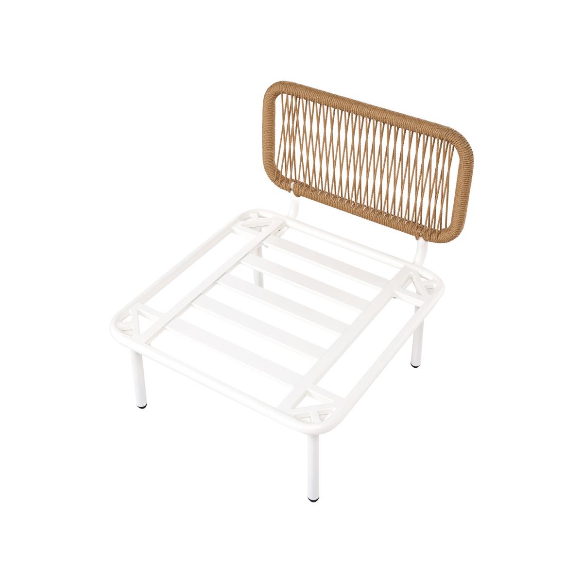 1-SITZER Garten-Sesselmodul Hellbeige Baucina - Beige/Weiß, Metall (60/75/68cm) - Beliani