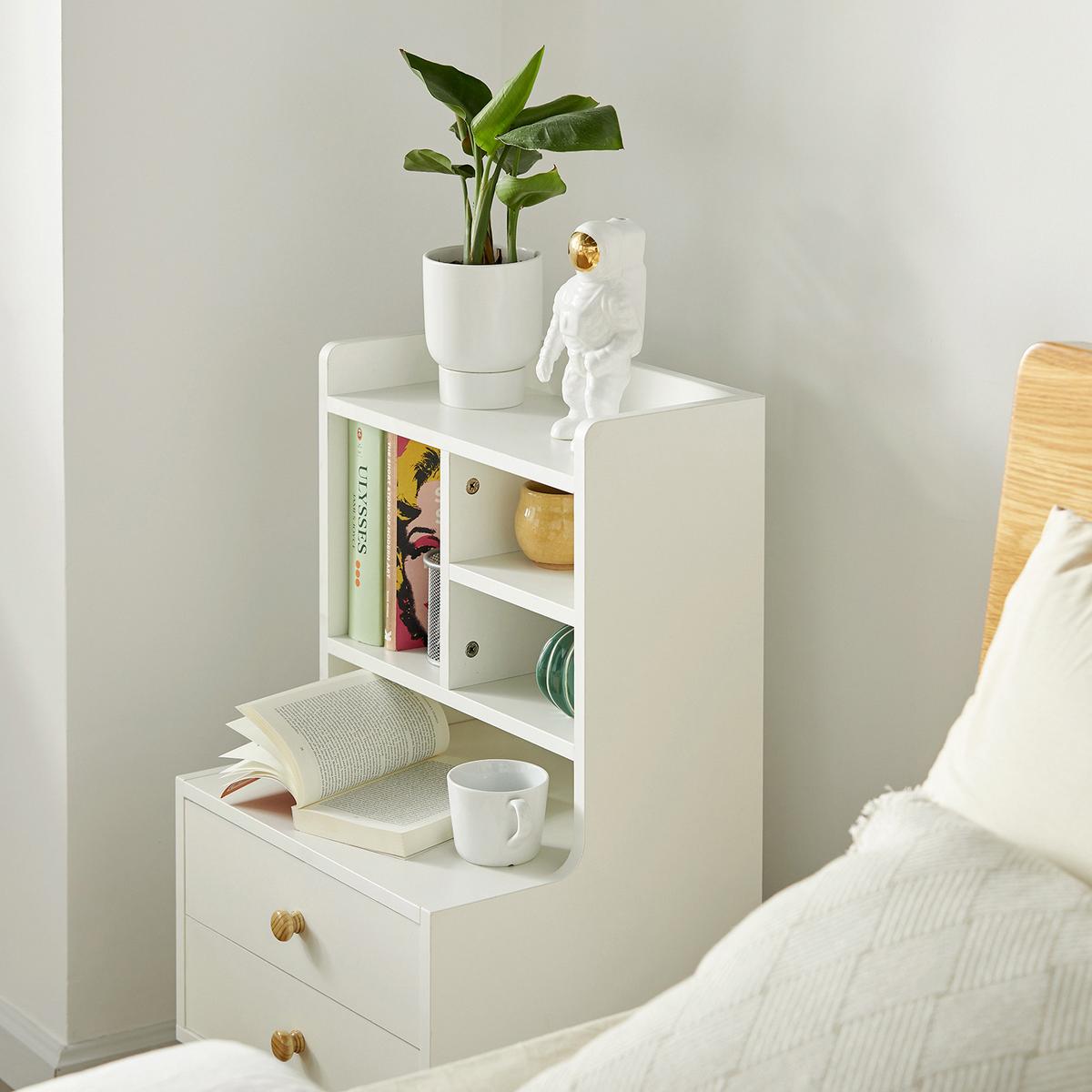 NACHTTISCH Weiß - Weiß, Holzwerkstoff (43/81/36cm) - SoBuy