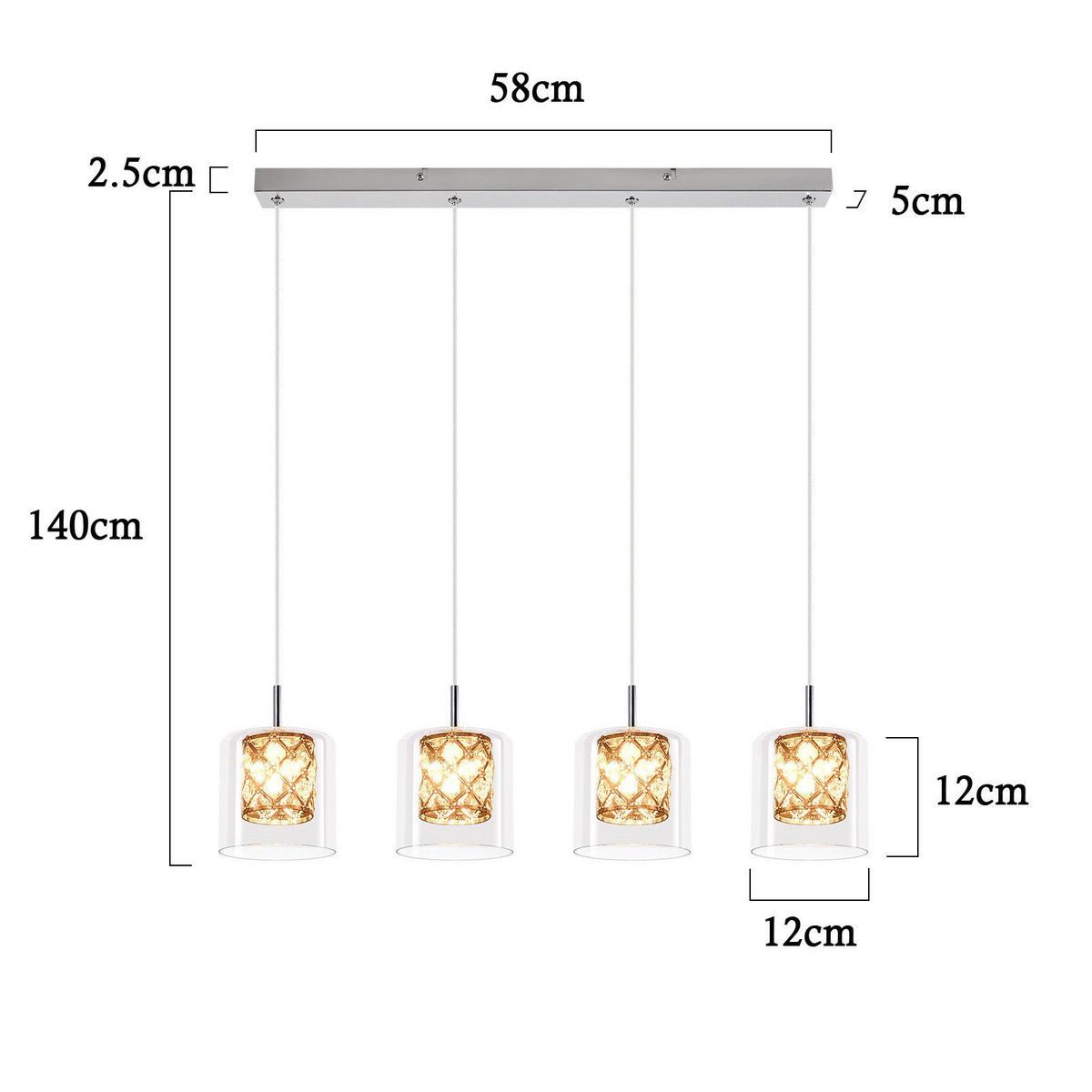 PENDELLEUCHTE Mark 58/5/140 cm - Silberfarben, Metall (5/58/140cm) - Nettlife