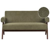 2-SITZER-SOFA Bouclé Grün/Dunkelbraun Tamre - Braun/Grün, Textil (148/79/78cm) - Beliani