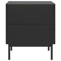 NACHTTISCH Olio 2 Schubladen Schwarz 50 cm - Schwarz, Holzwerkstoff/Metall (50/57.2/38.6cm) - Selsey