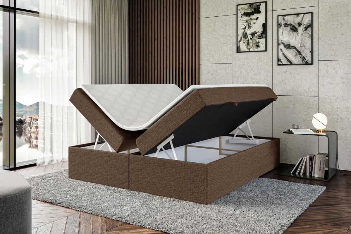 BOXBETT mit H3-Matratze und Lattenrost - MARCE BW - 140x200 Braun - Braun, Holzwerkstoff (140/200cm) - ALTDECOR