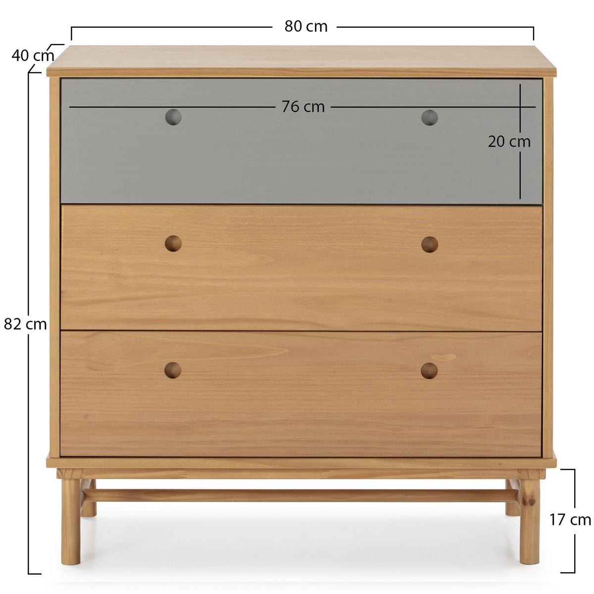 KOMMODE 80/82/40 Magnus - Wildeiche, Holz (80/82/40cm)