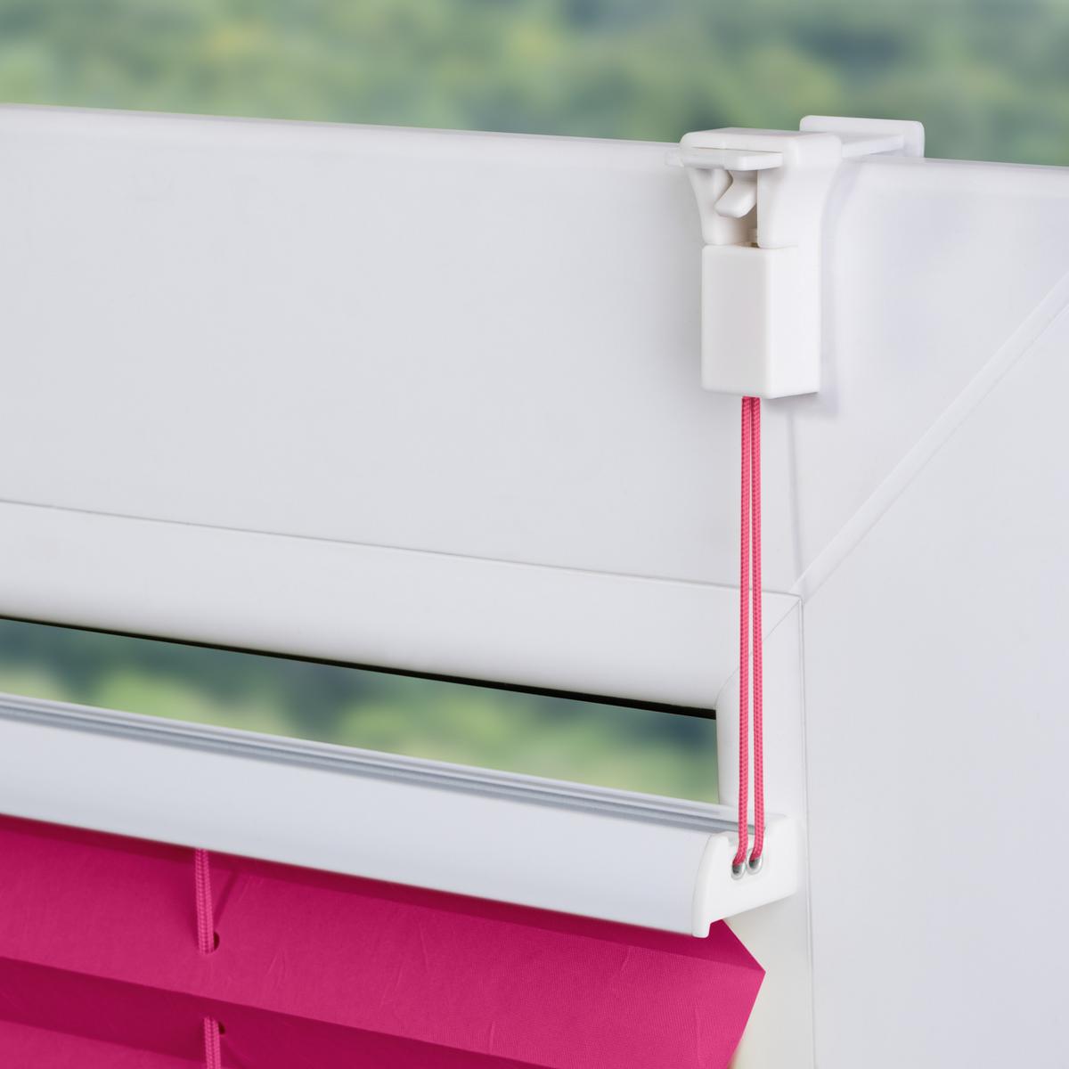 PLISSEE KLEMMFIX, OHNE BOHREN, VERSPANNT - Pink, Kunststoff (90/210cm) - Lichtblick Original