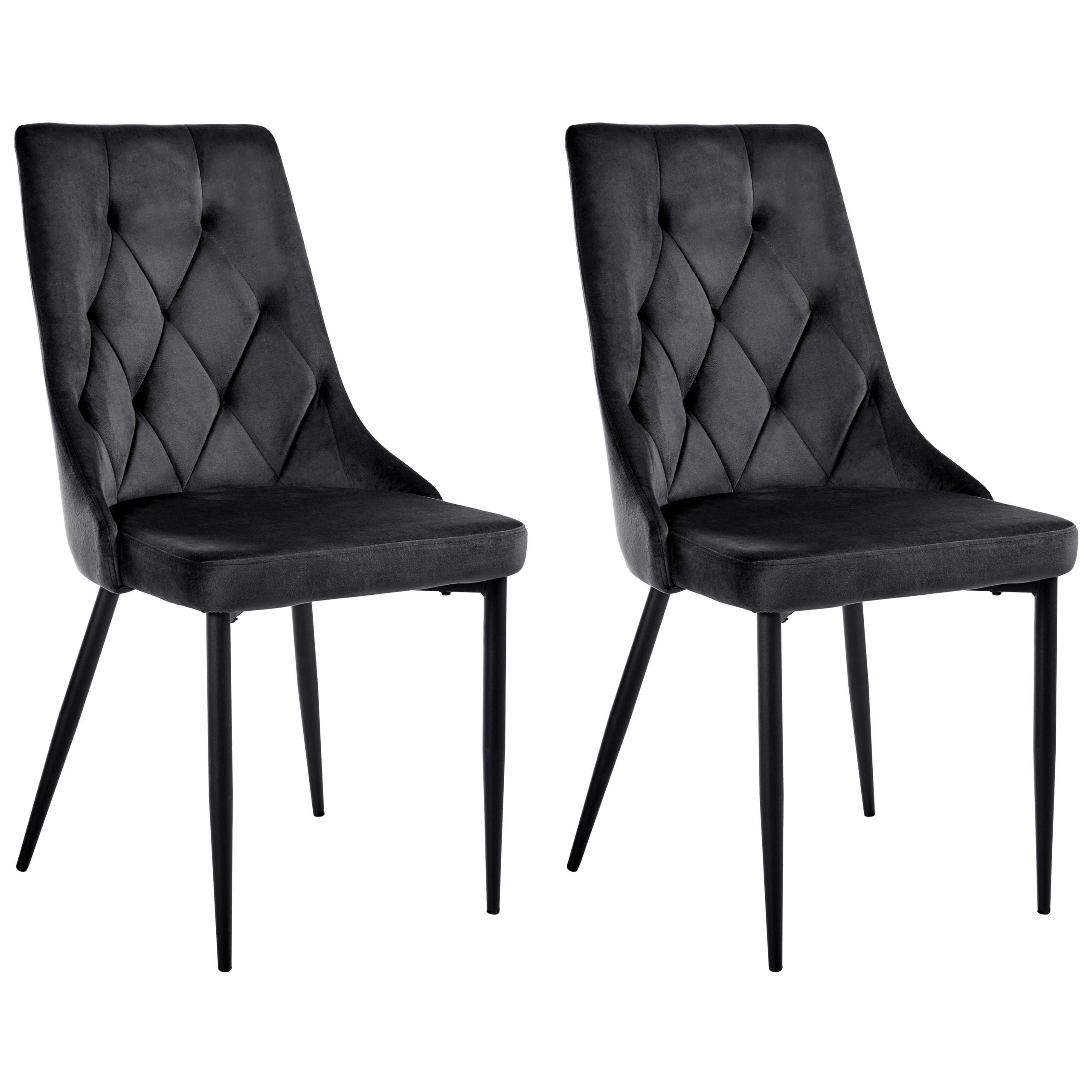 ESSZIMMERSTUHL 2er-Set Schwarz Avenir - Schwarz, Textil (49/95/60cm) - Beliani