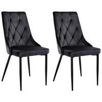 ESSZIMMERSTUHL 2er-Set Schwarz Avenir - Schwarz, Textil (49/95/60cm) - Beliani