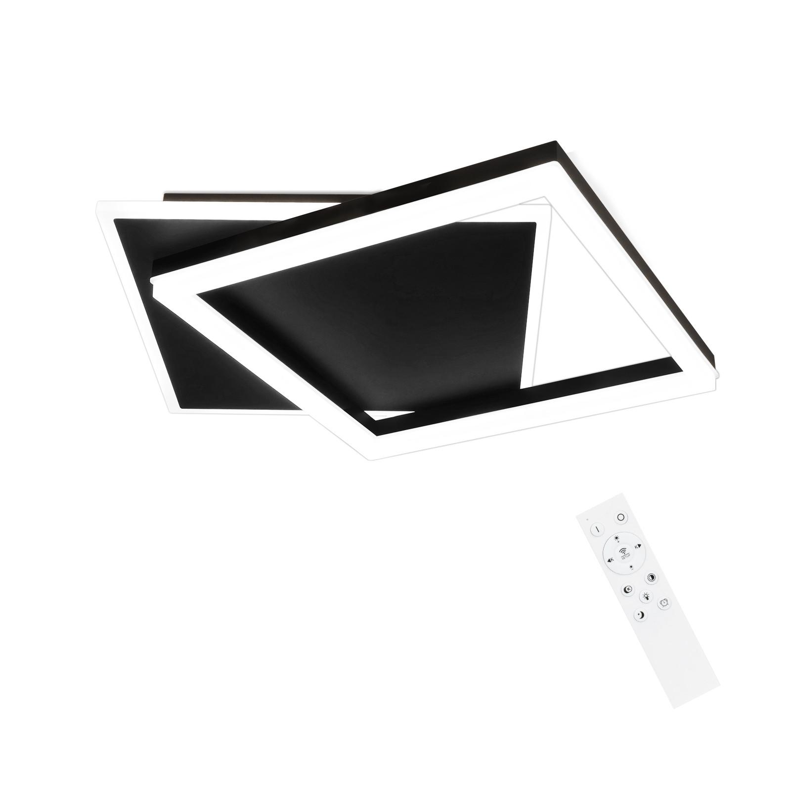 LED-DECKENLEUCHTE Lena 48.5/47.5/6 cm - Schwarz, Metall (48.5/47.5/6cm) - Nettlife