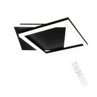 LED-DECKENLEUCHTE Lena 48.5/47.5/6 cm - Schwarz, Metall (48.5/47.5/6cm) - Nettlife