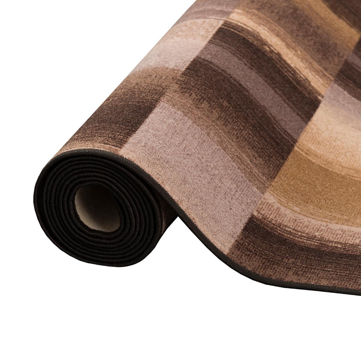 VELOURS LÄUFER TEPPICH MYSTIC KARO - Braun, Textil (80/240cm) - Snapstyle