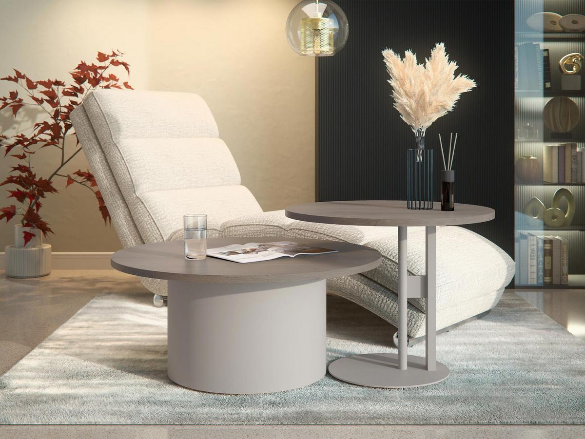 COUCHTISCH-SET Monar Cashmere - Kaschmir/Eichefarben, Holzwerkstoff/Metall (58/58/45cm) - MIRJAN24