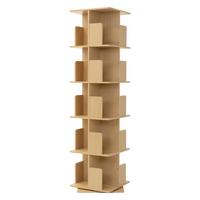 BÜCHERREGAL Kinder mit 5 Ebenen Eiche 40x155x40 cm Drehbar 360 Grad - Beige, Holzwerkstoff (40/155/40cm) - ML-DESIGN