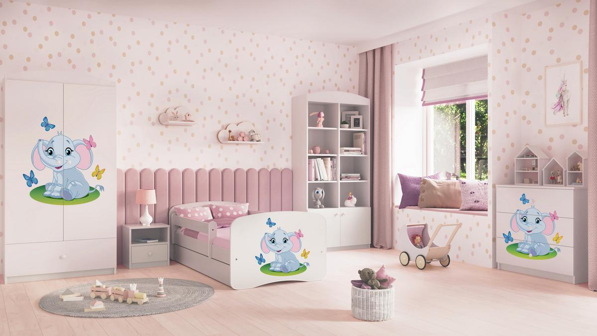 KINDERKLEIDERSCHRANK Elefant - Weiß, Holzwerkstoff (90/175/52cm) - RAUMHIRSCH FURNITURE