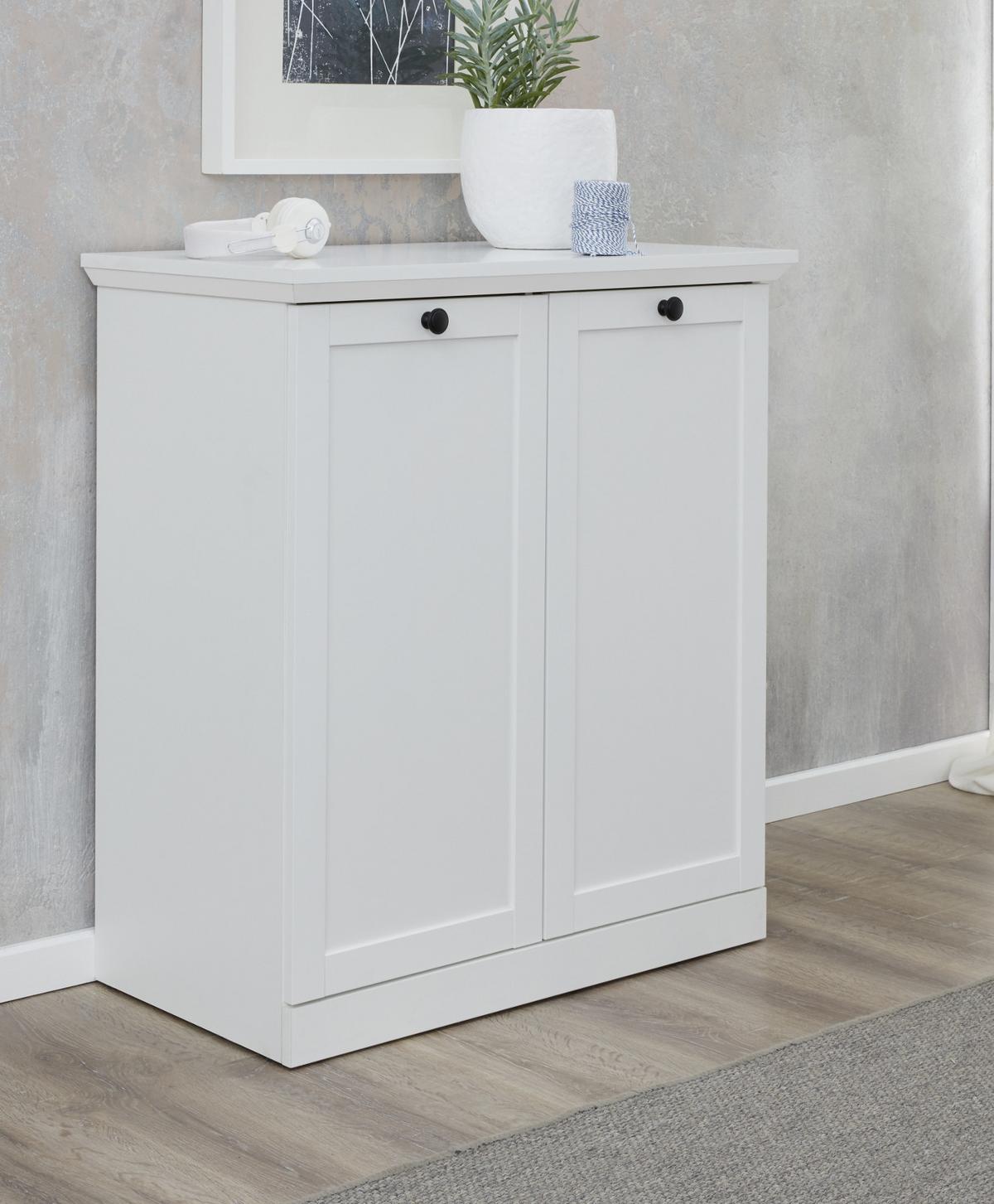 KOMMODE weiß 81 x 88 cm, SCHUHSCHRANK im Landhaus-Stil - Silberfarben/Weiß, Holzwerkstoff/Metall (81/88/41cm) - Top.Furn