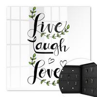 SCHLÜSSELBOX Schwarz 30x30 cm- Türöffnung nach rechts - Positive Typografie - Weiß, Metall (30/30/5cm) - TULUP