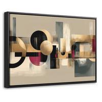 LEINWAND Bilder mit Rahmen - Abstrakt - Formen - Beige - Texturen - 60x40 - Beige, Textil (60/40cm) - MuchoWow