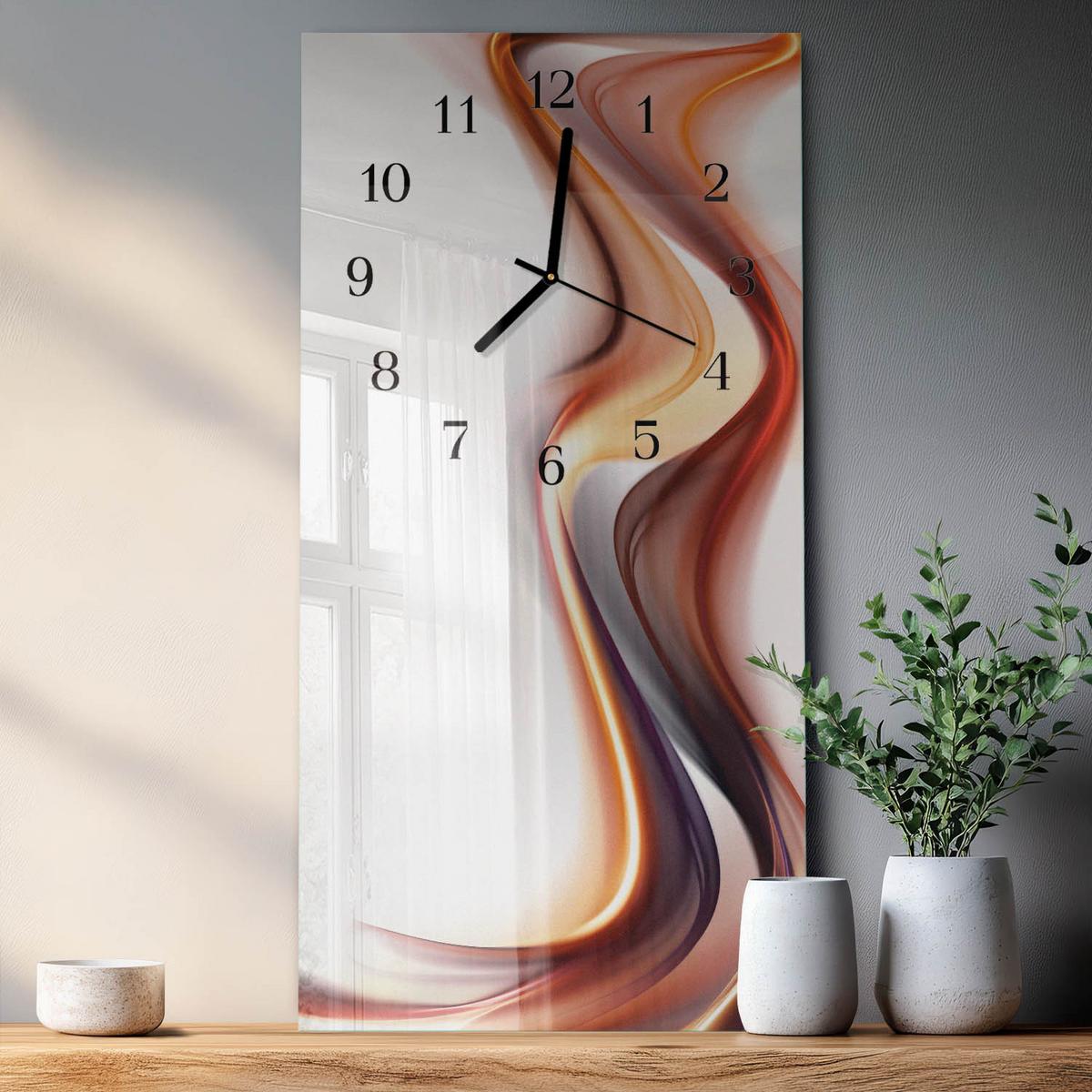 WANDUHR aus Glas 30x60 cm - Abstraktion - Multicolor, Glas (30/60/0.4cm) - TULUP