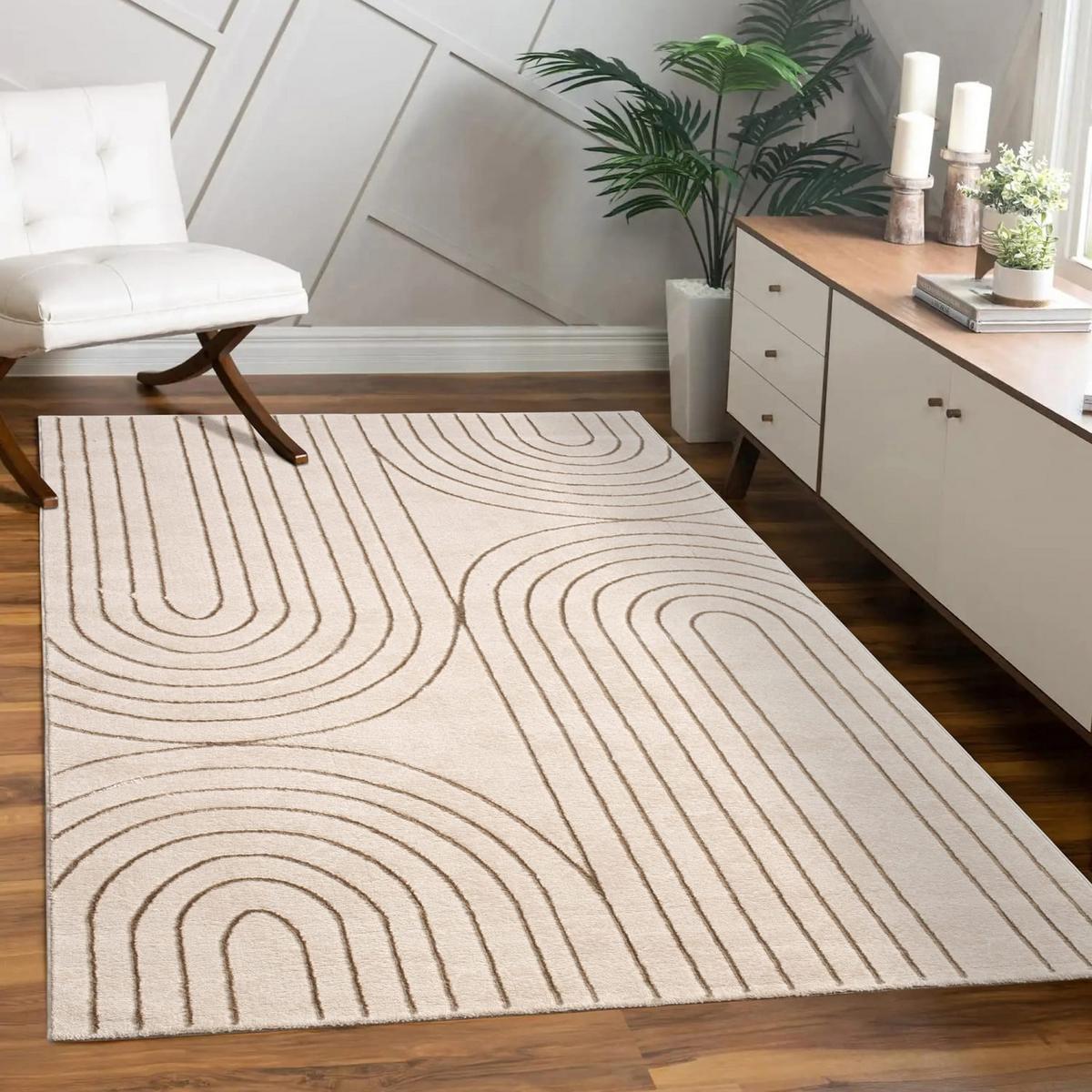 KURZFLORTEPPICH, abstrakt, Florhöhe 11 mm, Creme, 80 x 150 cm - Beige, Textil (150/80cm) - KADIMA DESIGN