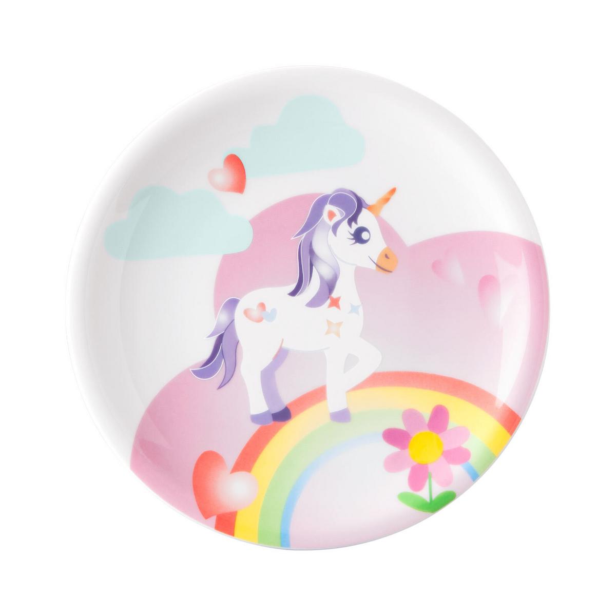 KINDERGESCHIRR SET Compact Mein kleines Einhorn bunt 3-tlg. - Multicolor, Keramik (21.4/20.5/21.4cm) - Seltmann Weiden