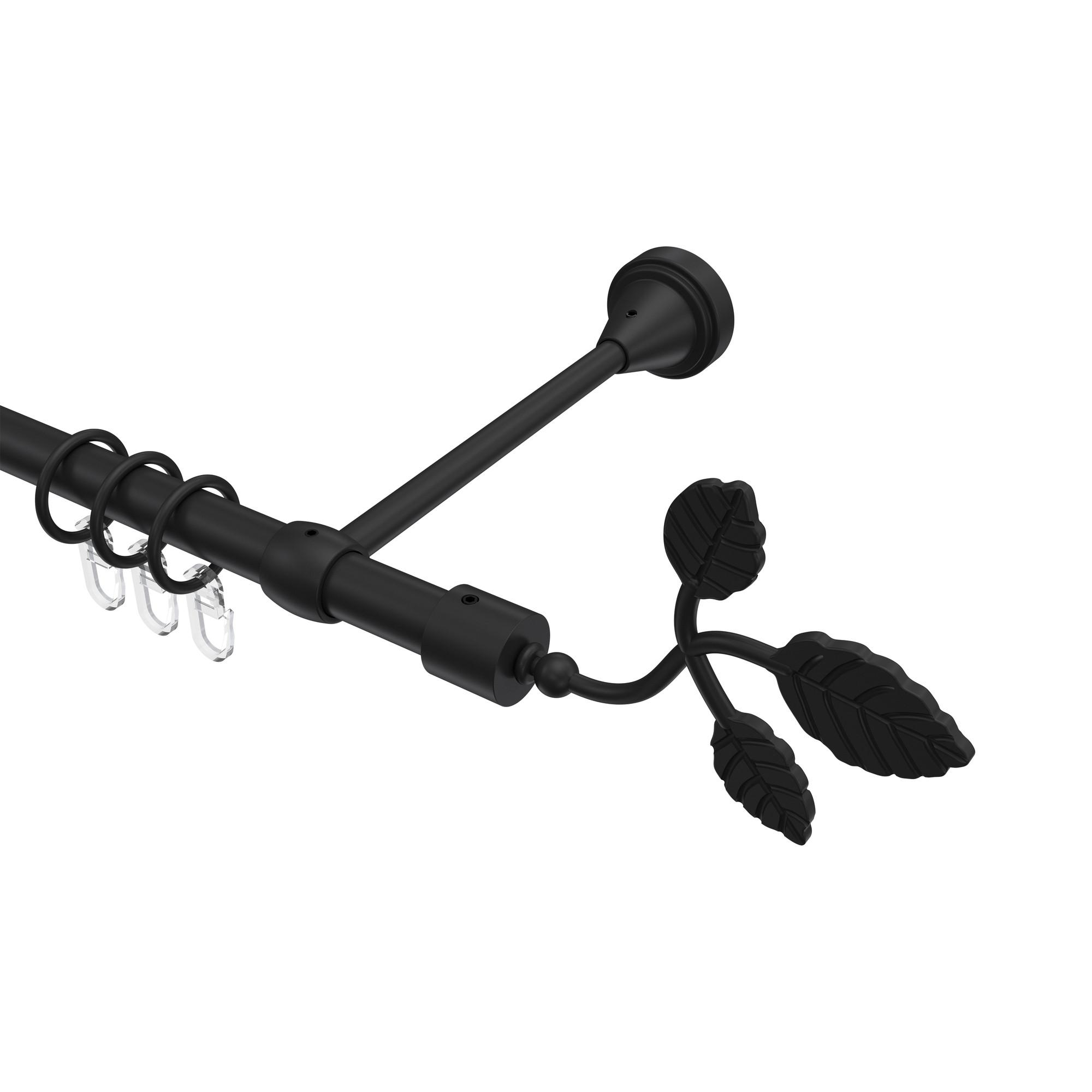 GARDINENSTANGE Primus Alessia 280 cm (geteilt in 2 x 140 cm), 1-läufig, 16 mm Ø Schwarz - Schwarz, Metall (280cm) - INTERDECO