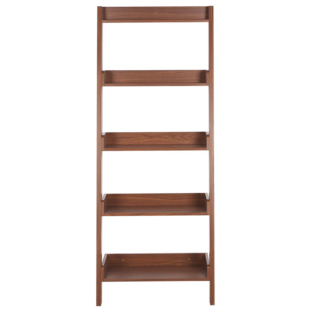 REGAL 5 Fächer Dunkler Holzfarbton Mobile Trio - Dunkelbraun, Holzwerkstoff (65/167/43cm) - Beliani