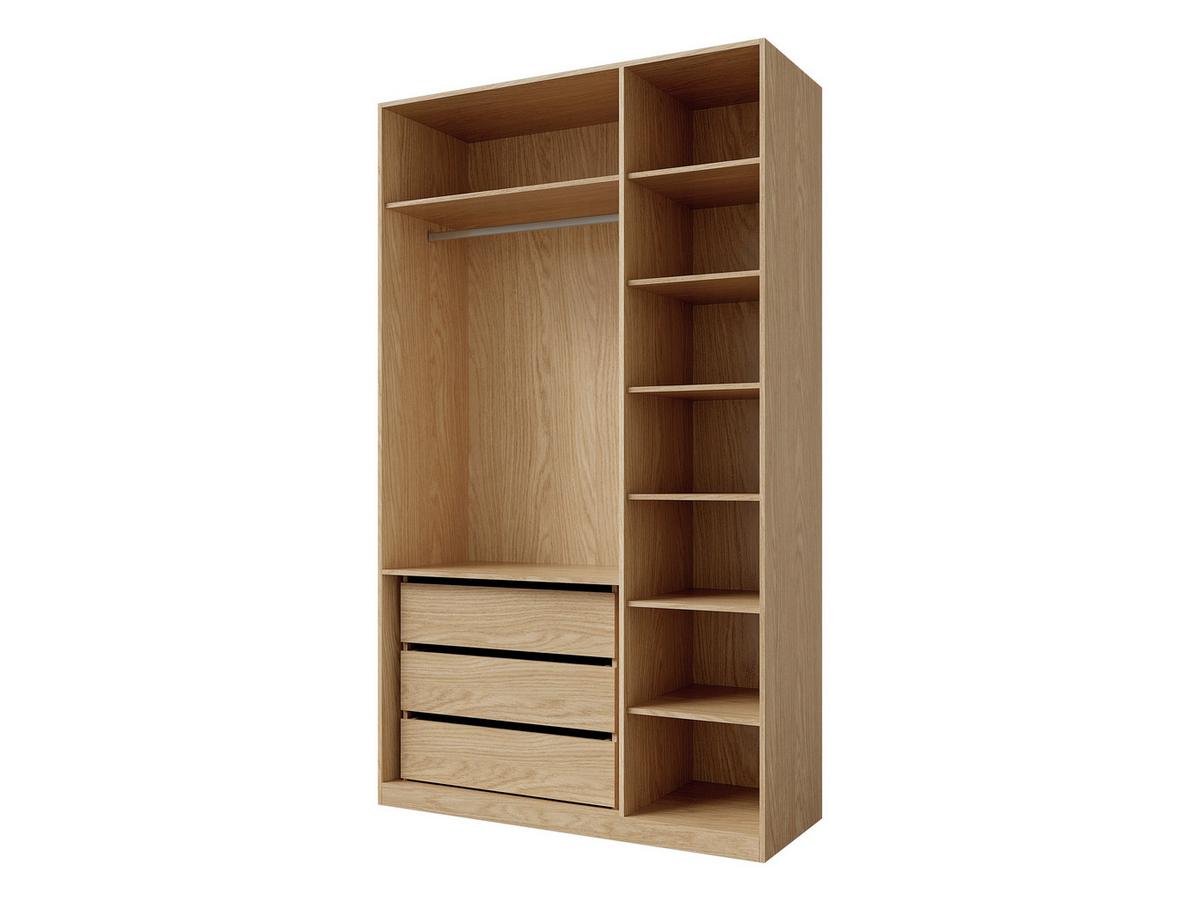 KLEIDERSCHRANK Soreno 135 3D mit Spiegel - Beige, Holzwerkstoff/Kunststoff (135/237/60cm) - MIRJAN24