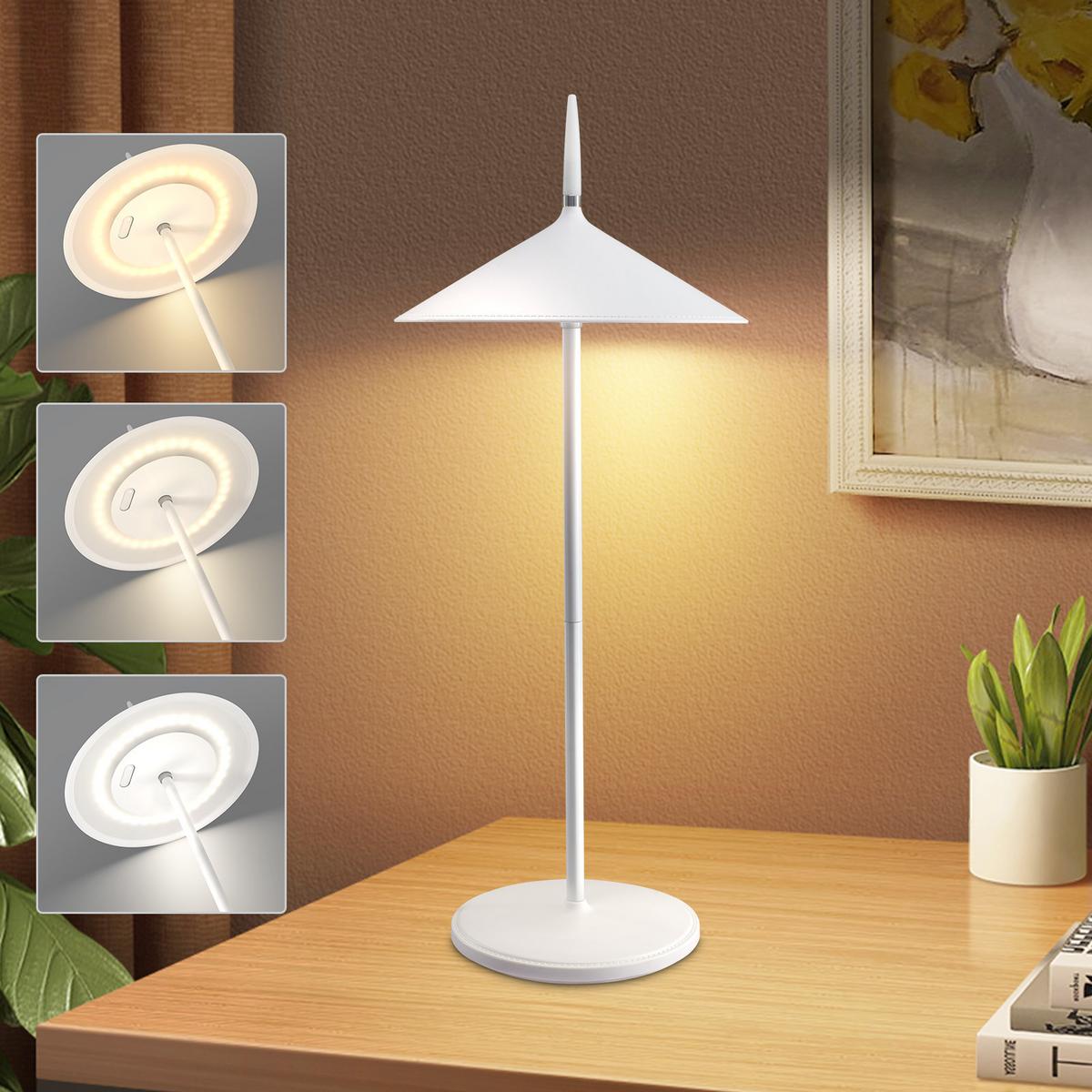 LED TISCHLEUCHTE Nauser (2er-Set) - Weiß, Kunststoff (15.4/15.4/37.6cm) - Nettlife