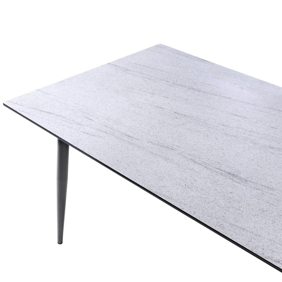 GARTENTISCH 180/90 cm Steinoptik Travertinoptik Tolentino - Dunkelgrau, Kunststoff (180/90/75cm) - Beliani