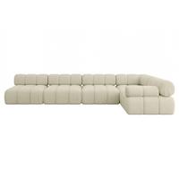 ECKSOFA modulares Sofa Mende-L3 - 380x190x70 cm Beige Bouclé - Beige, Holzwerkstoff/Textil (380/190cm) - ALTDECOR