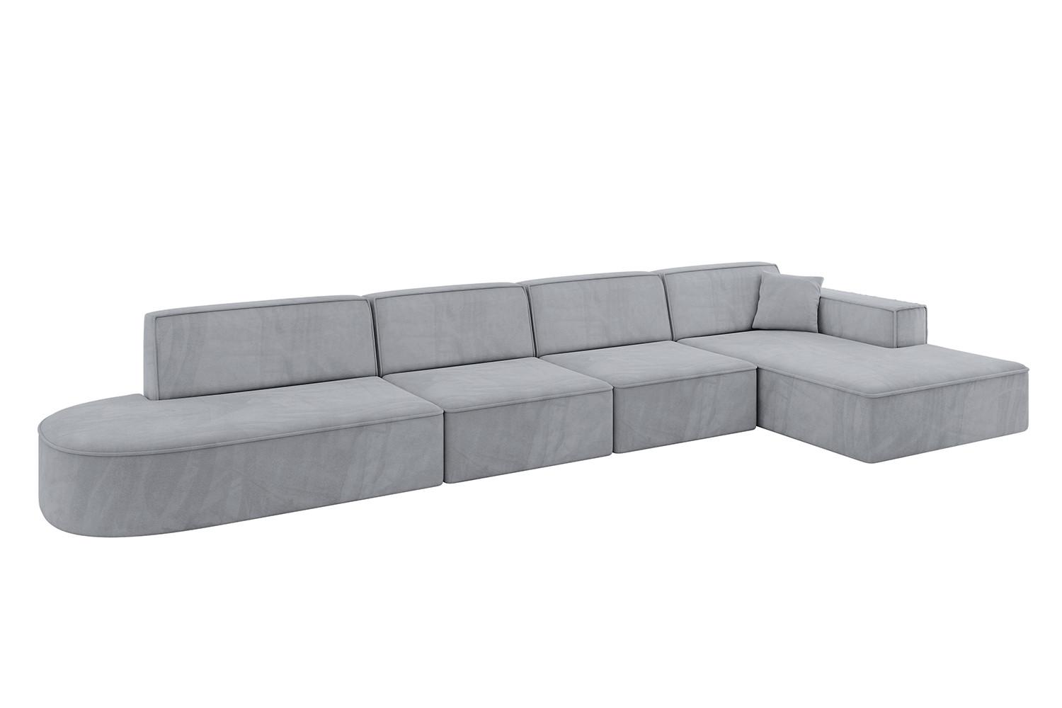 ECKSOFA Ottomane Rechts IREA-L3-v4 - 412x165x77 cm Grau - Titanfarben, Holzwerkstoff/Textil (412/165cm) - ALTDECOR