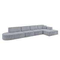 ECKSOFA Ottomane Rechts IREA-L3-v4 - 412x165x77 cm Grau - Titanfarben, Holzwerkstoff/Textil (412/165cm) - ALTDECOR