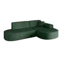 ECKSOFA Ottomane Rechts MARI-L1 - 243x171x79 cm Grün Cord - Schwarz/Grün, Holzwerkstoff/Kunststoff (234/163cm) - ALTDECOR