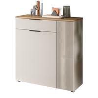 SCHUHSCHRANK Kaschmir Sand, Evoke Eiche, Flur Kommode 80 x 88 cm Vollauszug - Kaschmir/Eichefarben, Holzwerkstoff/Kunststoff (80/88/36cm) - Inn.Furn