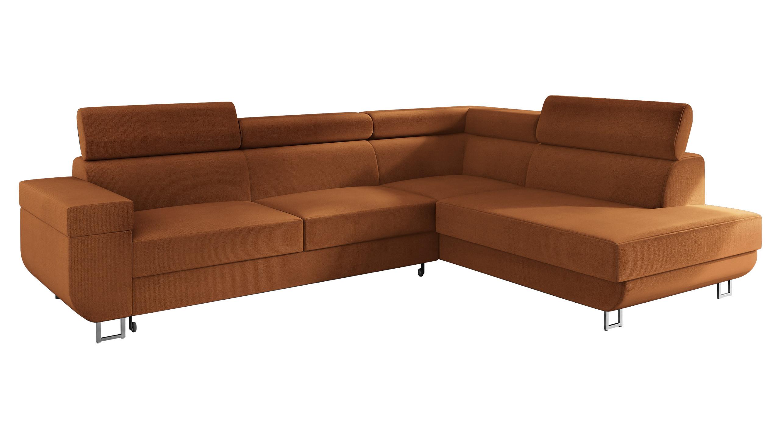 ECKSOFA Fonti, Seite: Rechts - Orange, Holz/Textil (253/188cm) - MIRJAN24