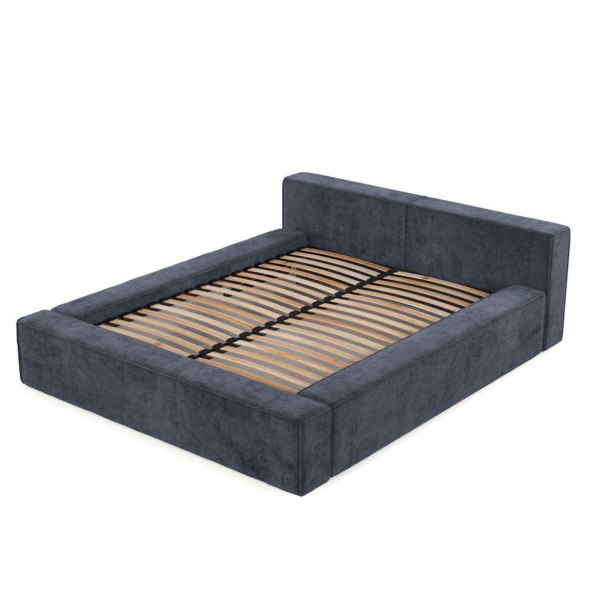 POLSTERBETT Casto mit Stauraum 180/200 cm Dunkelblau im Terra NW Stoff - Blau/Schwarz, Holz/Holzwerkstoff (180/200cm) - AltaBeds