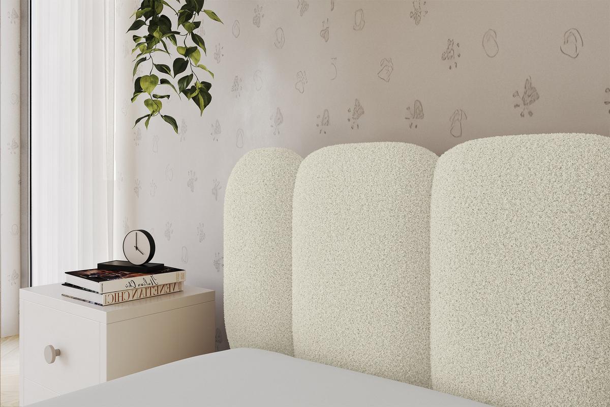 EINZELLBETT Jugendbett mit Bettkasten, Rechts - AVRY 80x200 Beige - Perlmutt, Holzwerkstoff/Textil (80/200cm) - ALTDECOR