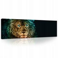 BILDER Löwe Abstrakt Modern Wohnzimmer Schlafzimmer 145x45 - Multicolor, Holzwerkstoff (145/45cm) - Wallarena