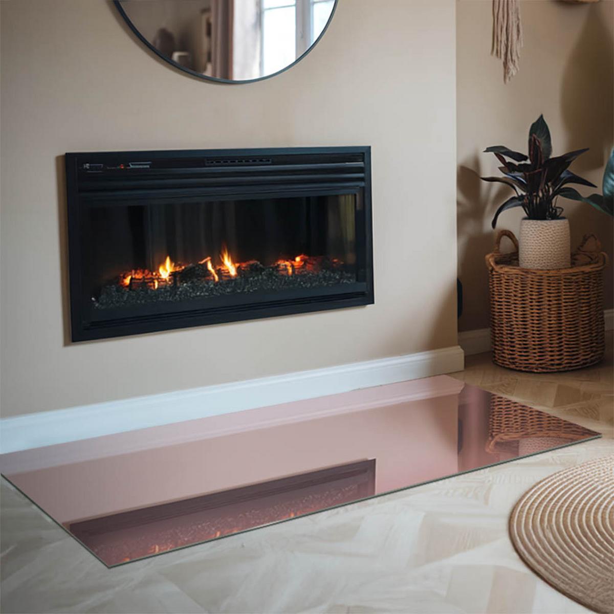 GLASPLATTE für Kamin 140x70 cm - Pink, Glas (140/70/0.4cm) - TULUP