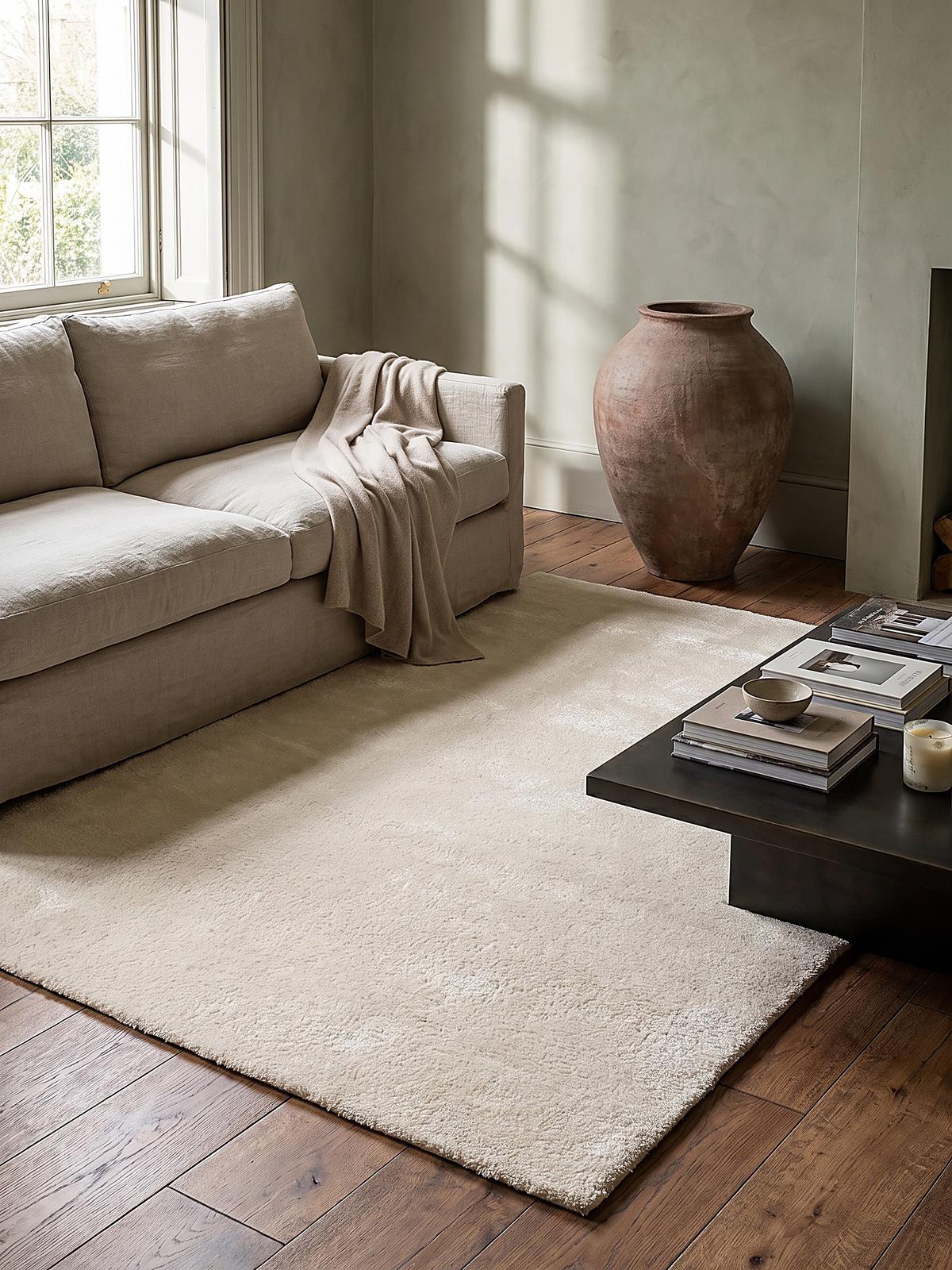 HOCHFLORTEPPICH Antirutsch Uni ALDAN Polyester Beige 240 x 240 cm - Beige, Textil (240/240cm) - KADIMA DESIGN