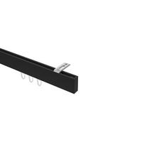 GARDINENSTANGE INNENLAUF Smartline Paxo 200 cm, 1-läufig, 14x35 mm Schwarz - Schwarz, Metall (200cm) - INTERDECO