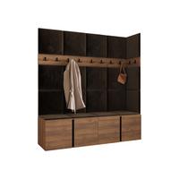 GARDEROBEN-SET Orion II - Nussbaumfarben/Braun, Holzwerkstoff/Kunststoff (168/186/46cm) - MIRJAN24