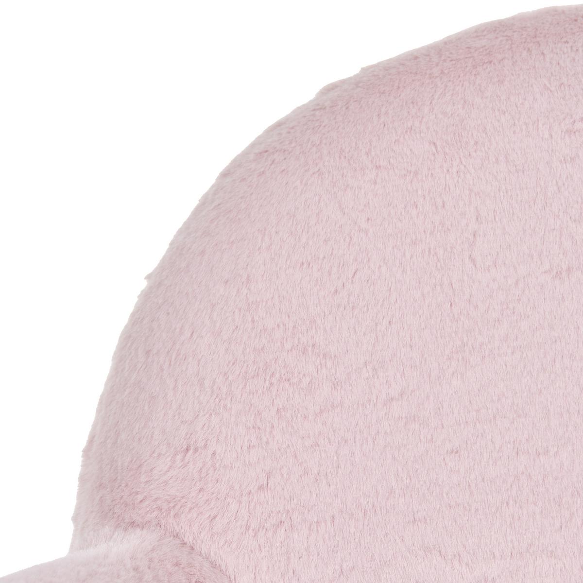 SCHREIBTISCHSTUHL Webpelz Pastellrosa Jubbi - Pink, Textil/Metall (60/65/60cm) - Beliani