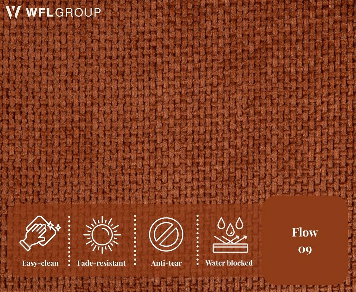 ECKSOFA Marion mit Schlaffunktion & Bettkasten in Chenille Terakotta, Orange, Rechts 267/154/83 cm - Terracotta/Schwarz, Kunststoff/Textil (267/154cm) - WFL GROUP