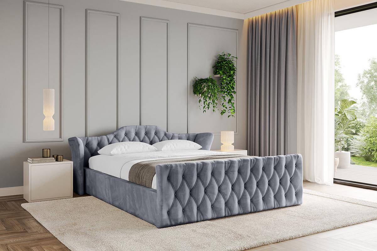 POLSTERBETT mit Bettkasten, Fußteil und Lattenrost, Boxbett ohne Matratze - ZORAN-Z-V1 120x200 Grau - Grau, Holzwerkstoff/Textil (120/200cm) - ALTDECOR