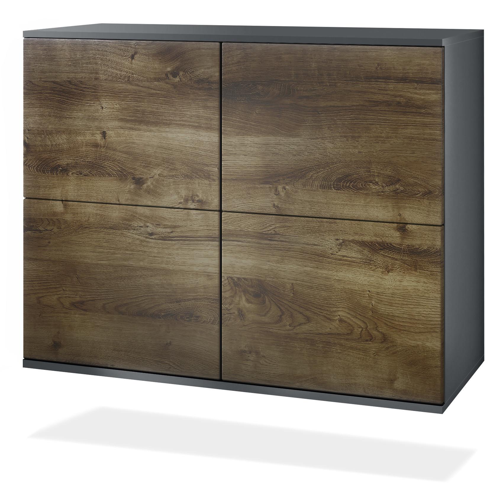 KOMMODE Rova Eiche Ribbeck - Alteiche, Holzwerkstoff (92.5/73.5/35cm) - Vladon