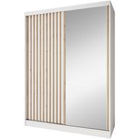 SCHWEBETÜRENSCHRANK Donatello mit 2 Türen. 160 cm, Weiß+eiche Artisan - Weiß/Eiche Artisan, Holzwerkstoff (160/205/60cm) - Beautysofa
