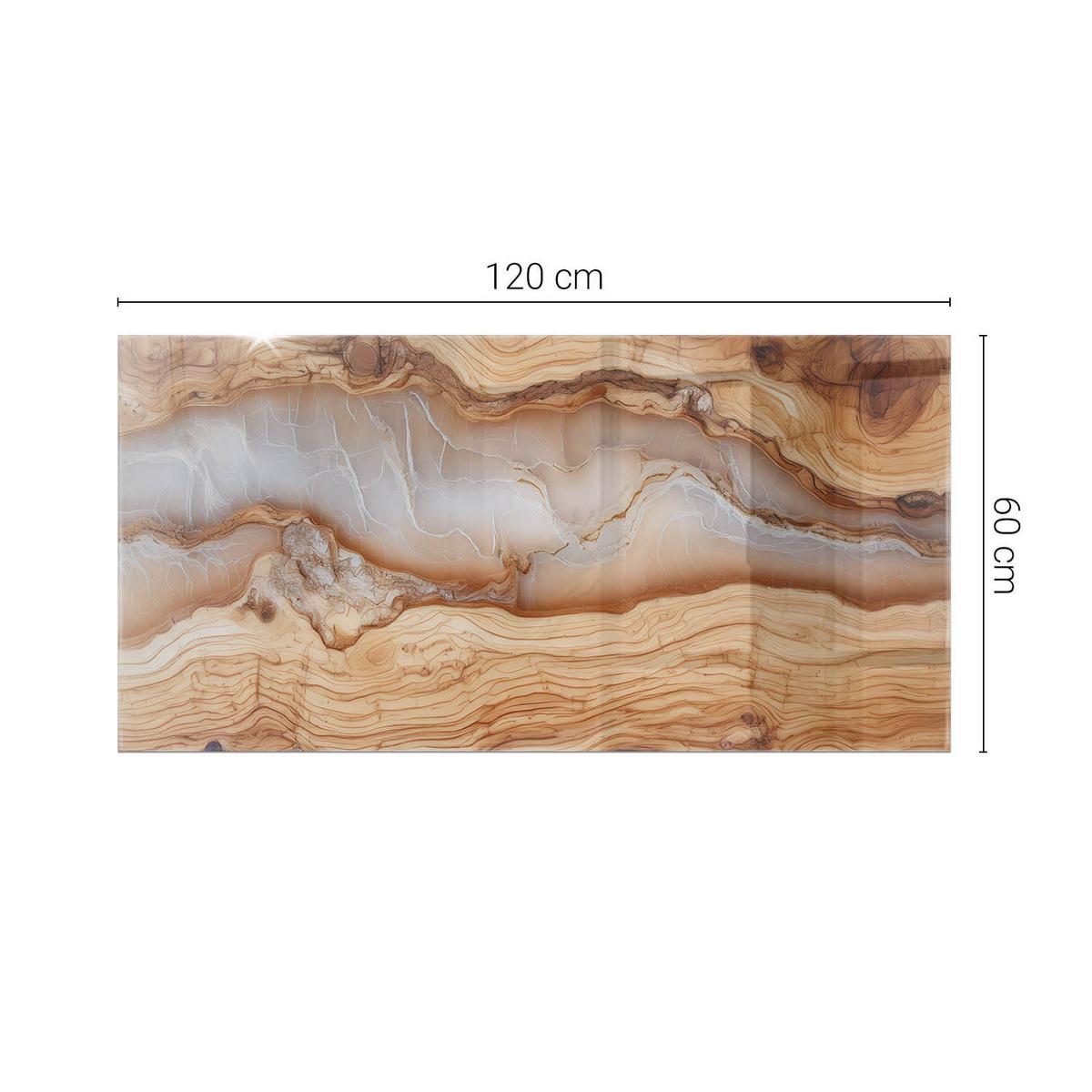 TISCHPLATTE 120x60 cm Naturholz mit Harz - Hellbraun, Glas (0.4/120/60cm) - TULUP