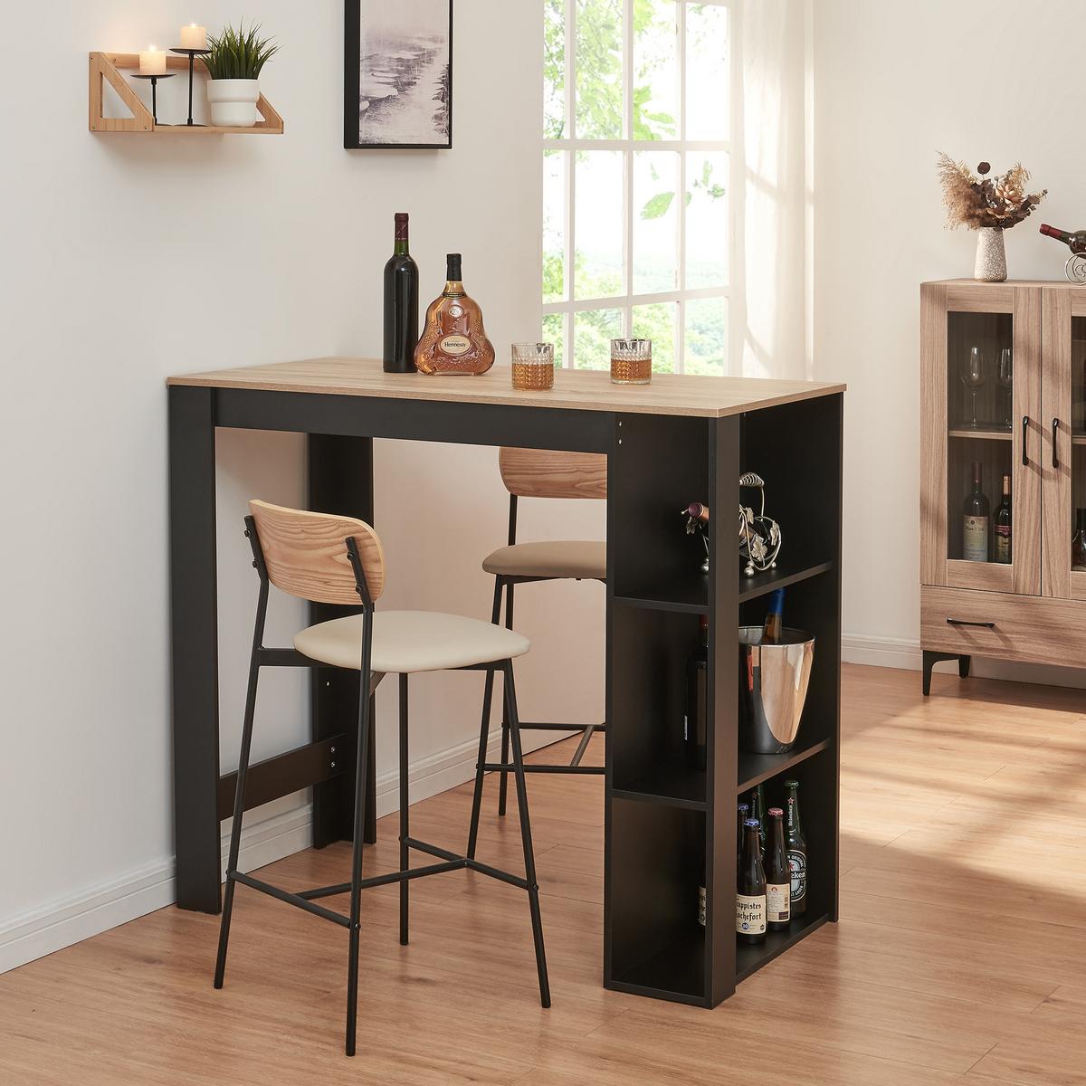 BARTISCH Danderyd - Eichefarben/Schwarz, Holzwerkstoff (60/120/105.5cm) - [en.casa]