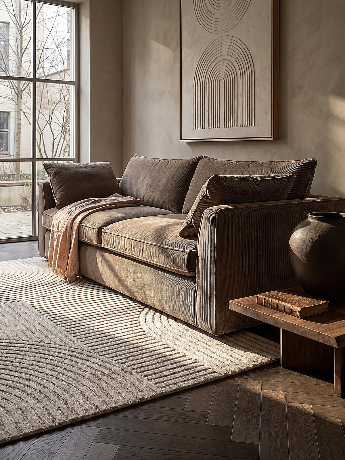 TEPPICH Kurzflor CETINA Geometrisch Polypropylen-Polyester Beige 120 x 170 cm - Beige, Textil (120/170cm) - KADIMA DESIGN