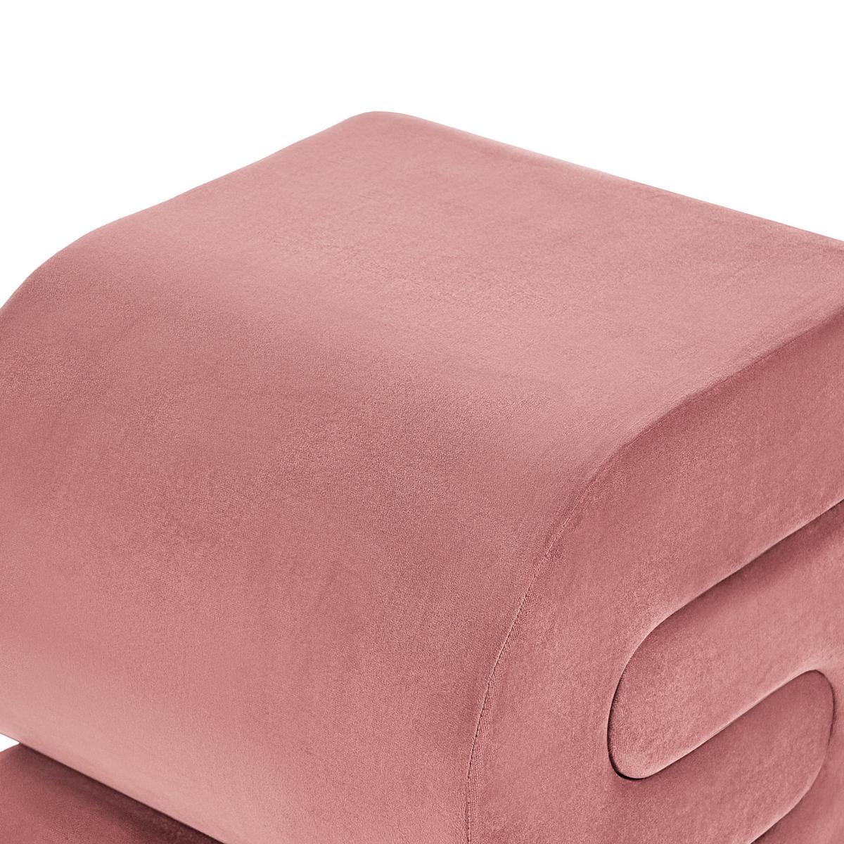 POUF Samtstoff Rosa Arcadia - Pink, Textil (45/48/50cm) - Beliani
